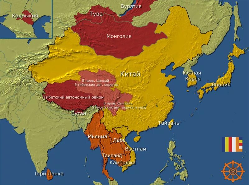 Основная страна буддизма. Карта распространения буддизма в мире. Буддизм в каких странах на карте. Буддизм в Юго Восточной Азии карта.