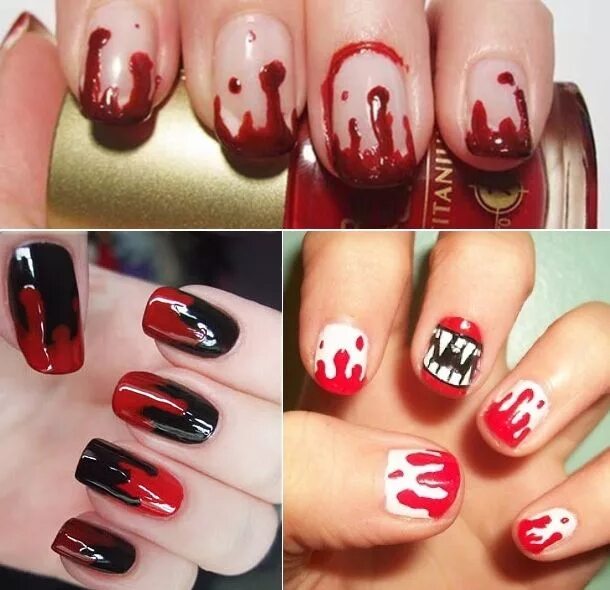 Inspirational photo by Kelly Ruiz. A spooky #Halloween nail art look. I used OPI