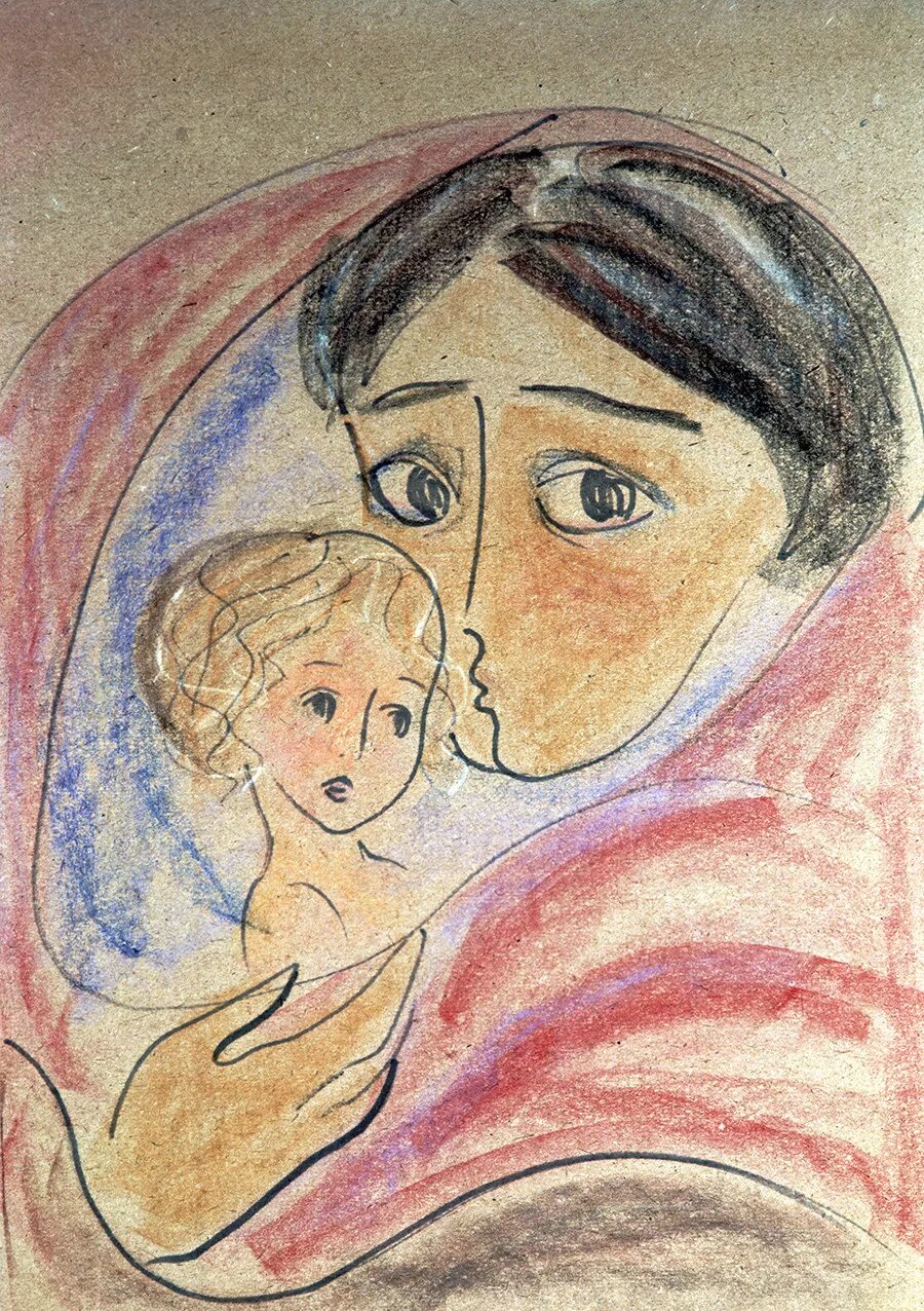 Последние рисунки. Картины Рушевой. Матери мира - за мир рисунок Нади Рушевой. Мать Нади Рушевой. Рушина художница.