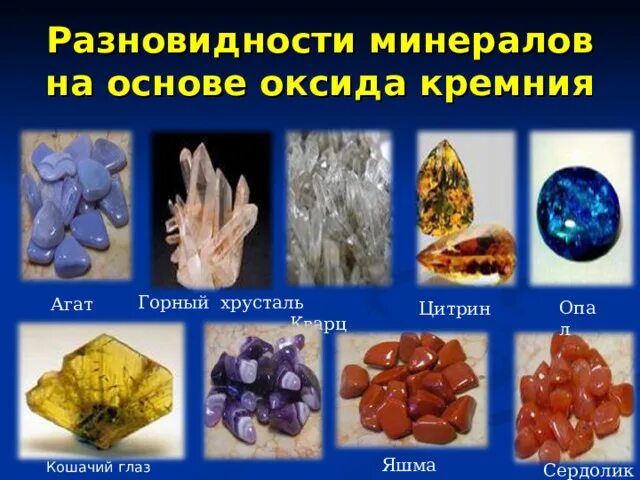 Минералы на основе кремния. Разновидности минералов на основе оксида кремния. Разновидности минералов на основе диоксида кремния. Виды минералов в природе. Оксид кремния без запаха