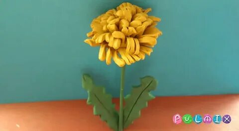 Одуванчик из пластилина