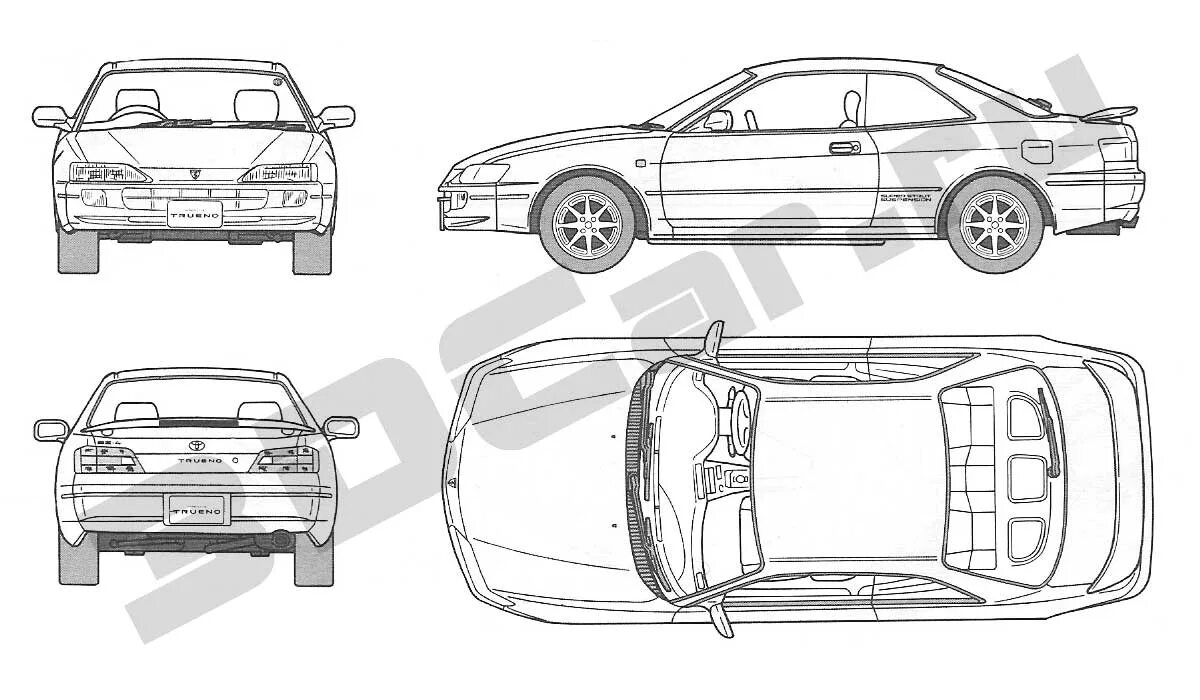 Чертеж Toyota Corolla e100. Toyota ae86 Levin чертеж. Чертеж Тойота Спринтер. Размеры тойота спринтер