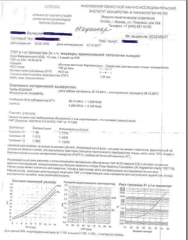 Скрининг в 12 недель - Вопрос генетику - 03 Онлайн