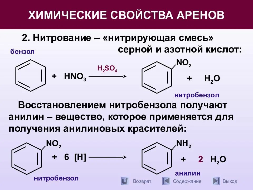 Бензол плюс нитрующая смесь. Нитрование бензола механизм реакции. Реакция получения нитробензола из бензола. Нитрование бензола получение нитробензола. Типы реакций арен