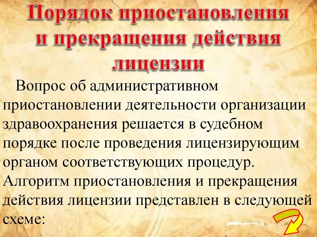 Приостановление действия лицензии административным наказанием. Порядок приостановления лицензии. Порядок прекращения действия и аннулирования лицензии. Порядок приостановки действия лицензии. Порядок возобновления действия лицензии.