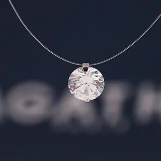 Подвеска с бриллиантом на леске