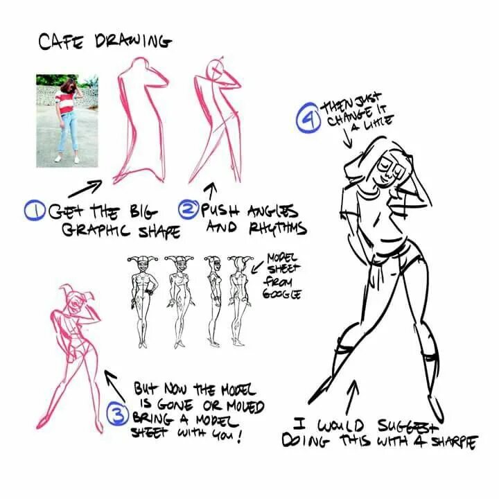 Draws tips. Позы для рисования для дизайнеров. tips for artists. rad sechrist tutorials pack.