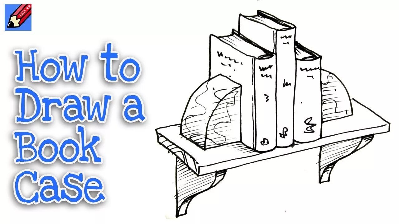 How to draw book. Draw bookcase easy. book drawing. bookshelf drawing.