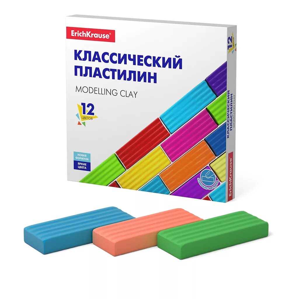 Пластилин классик. Пластилин 12 цветов 192г ERICHKRAUSE 50558. Классический пластилин ERICHKRAUSE® Basic 12 цветов, 192г (коробка). Пластилин Эрих Краузе 12 цветов. Классический пластилин ERICHKRAUSE Basic 6 цветов.