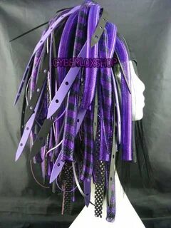 Cyberlox Dread Goth Фиолетовый Черный PurpleWeb Волосы падает 1 - изображен...