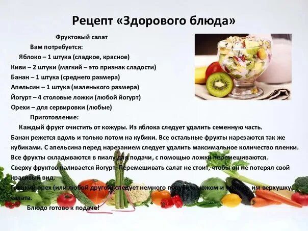 Рецепты приготовления здорового питания