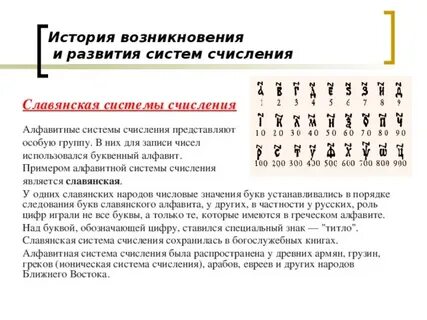 Века в учебниках истории какая система счисления