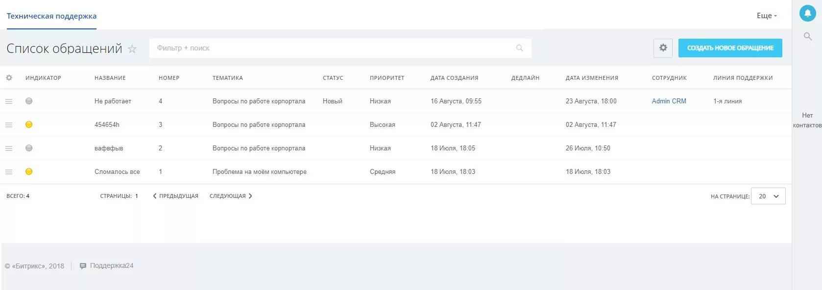 Техническая поддержка Битрикс 24. Список обращений. Модуль техподдержки Битрикс. Модуль техподдержки 1с Битрикс.