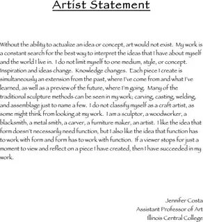 Artist's statement