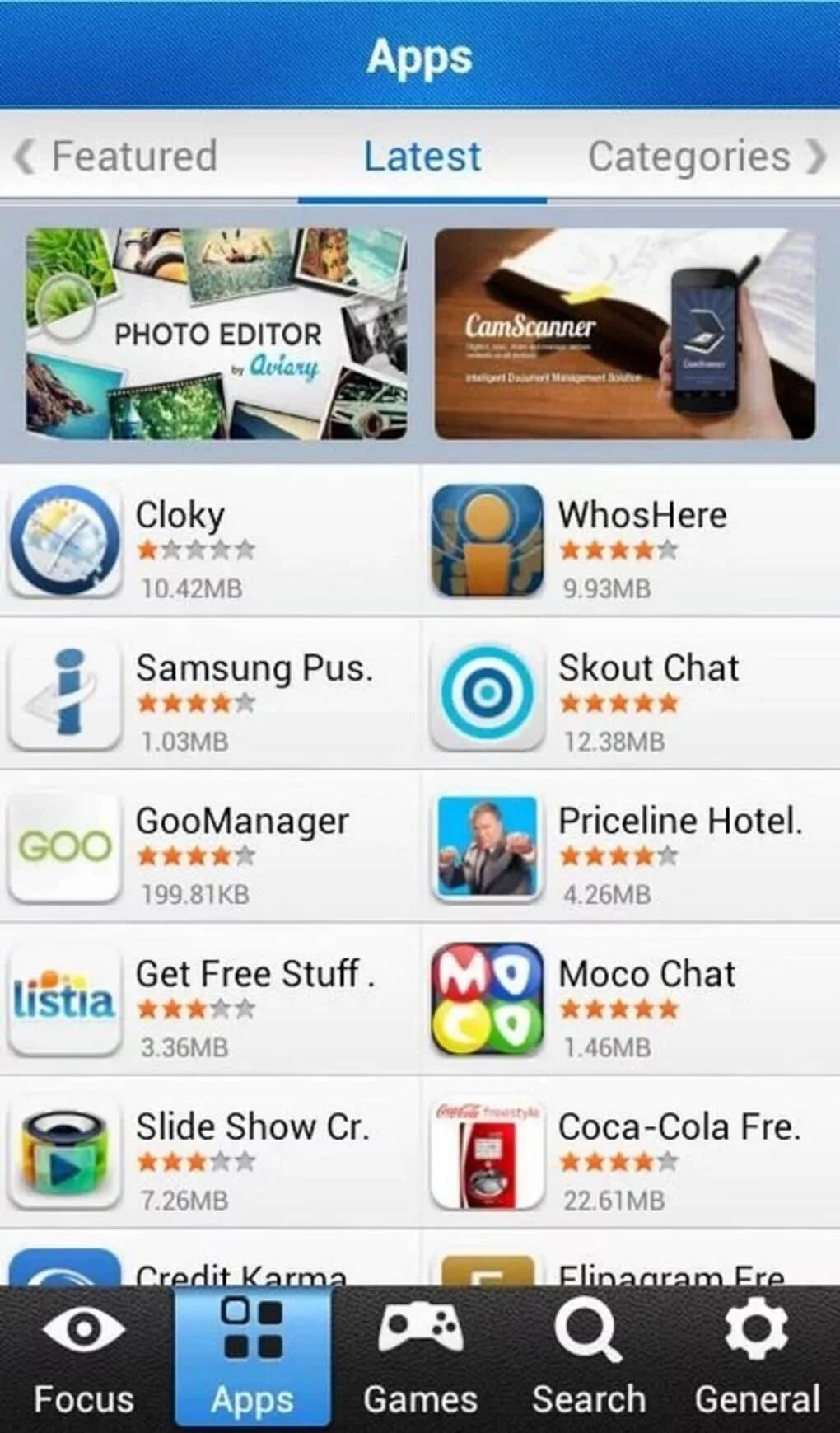 Latest apps