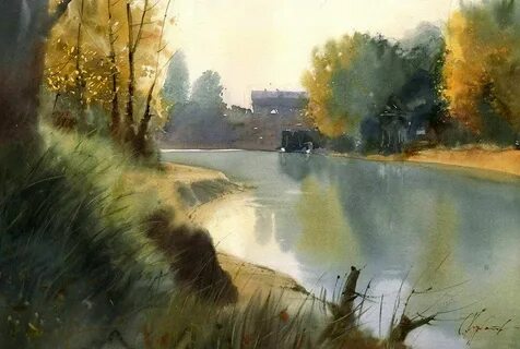 Пейзажи художников акварелью