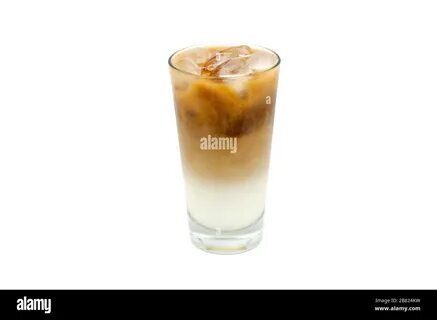 Latte Macchiato in glass costing on coffee grain Stock Photo. ice latte on ...