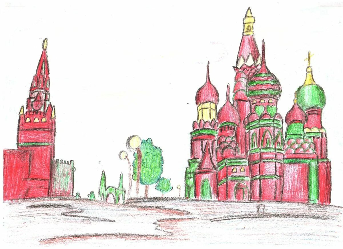 Рисование красная площадь. Рисование Кремль. Кремль эскиз. Москва рисунок для детей. Легкое красная площадь