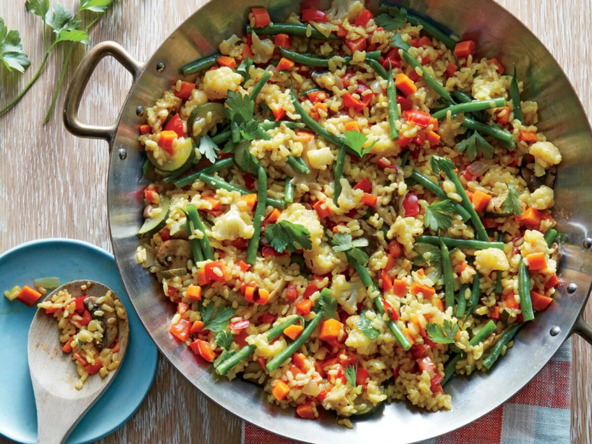 Vegetable Paella. Паэлья с кукурузой и брокколи. Healthy-Recipe-easy-Tuna-Salad-with-Vegetables. Vegetable dishes Recipes.