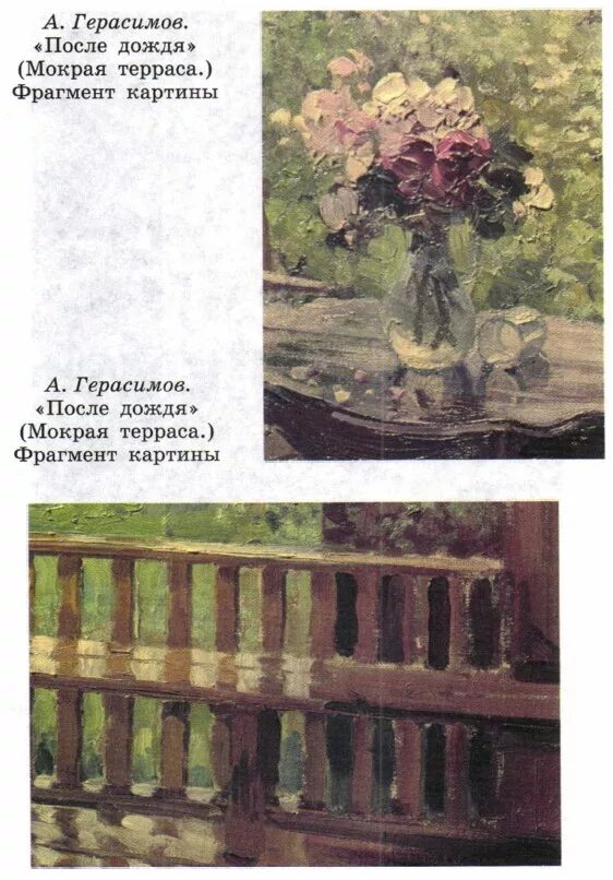 Ответы по картине. А.М. Герасимова "мокрая терраса". Картина Герасимова мокрая терраса. Герасимов после дождя картина. Герасимов терраса после дождя.