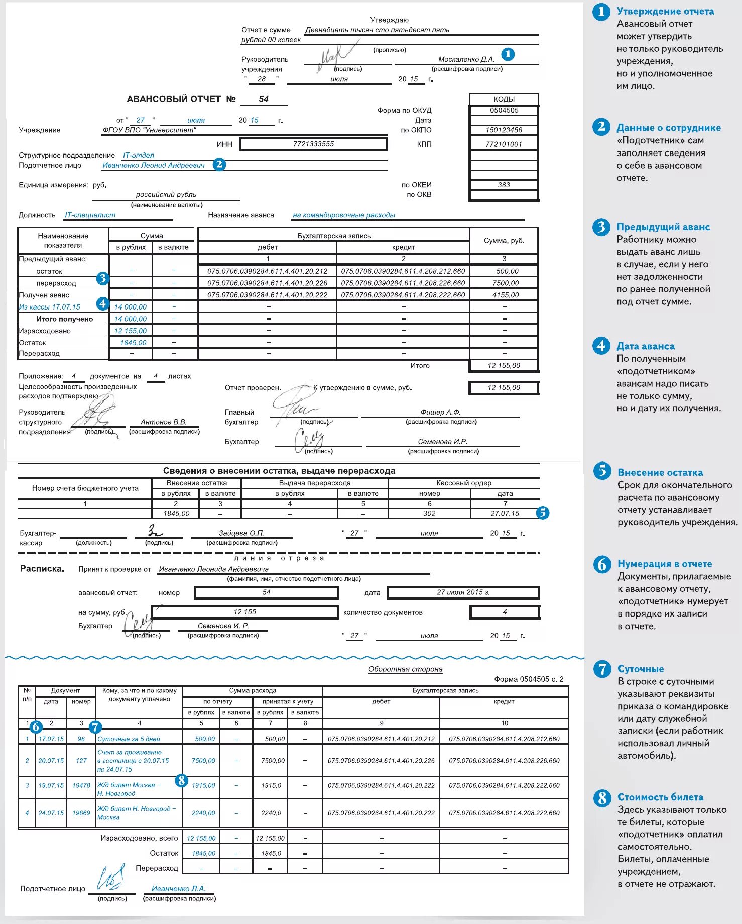 Как заполнить авансовый отчет образец. Авансовый отчет пример заполнения. Авансовый отчет пример заполнения билетов. Авансовый отчет оборотная сторона образец заполнения. Авансовым платежом как правильно