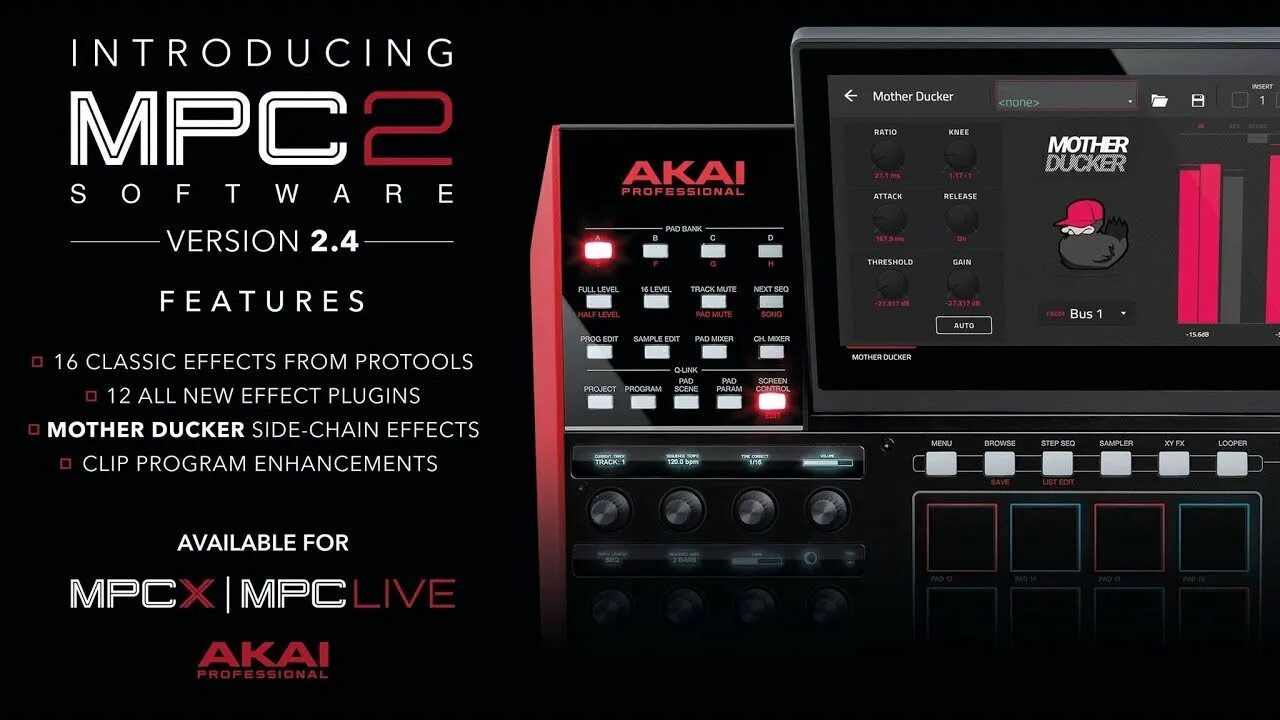 Mpc plugin. Akai программа. процессор эффектов akai. mpc software. akai mpc live 2 back panel.