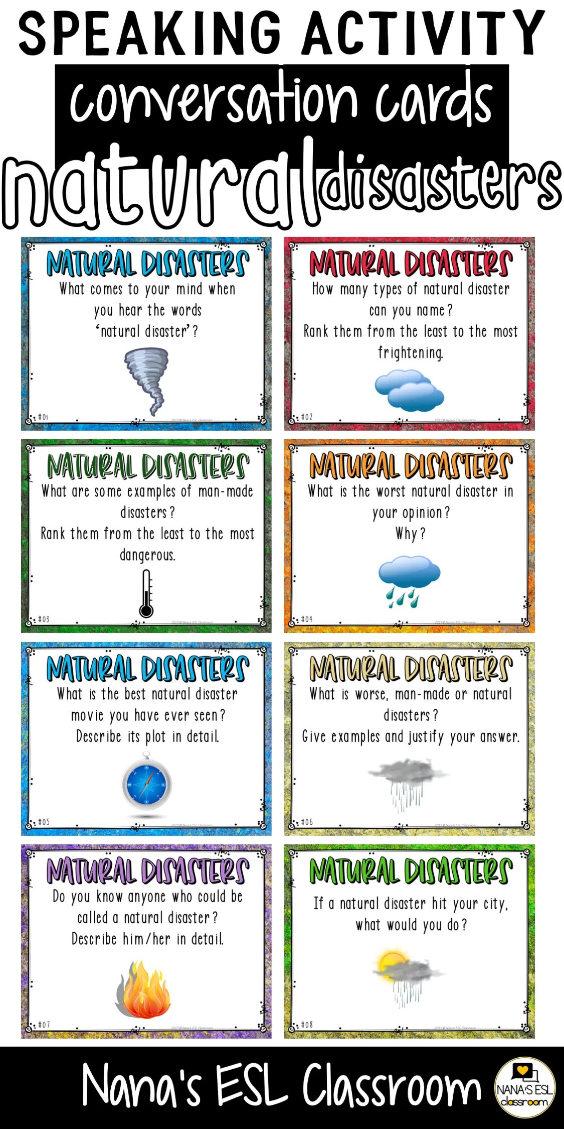 Natural Disasters speaking Cards. Natural Disasters speaking activities. Disasters speaking. Natural disasters speaking