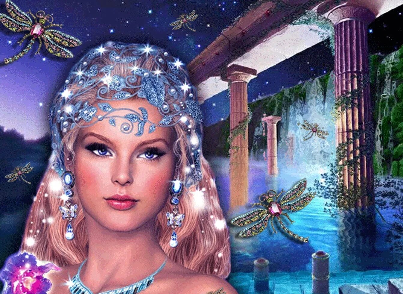 Женщина с арфой. Песня женщина царица. Женщина анимация. Афродита и алые розы. Песня женщина царица.