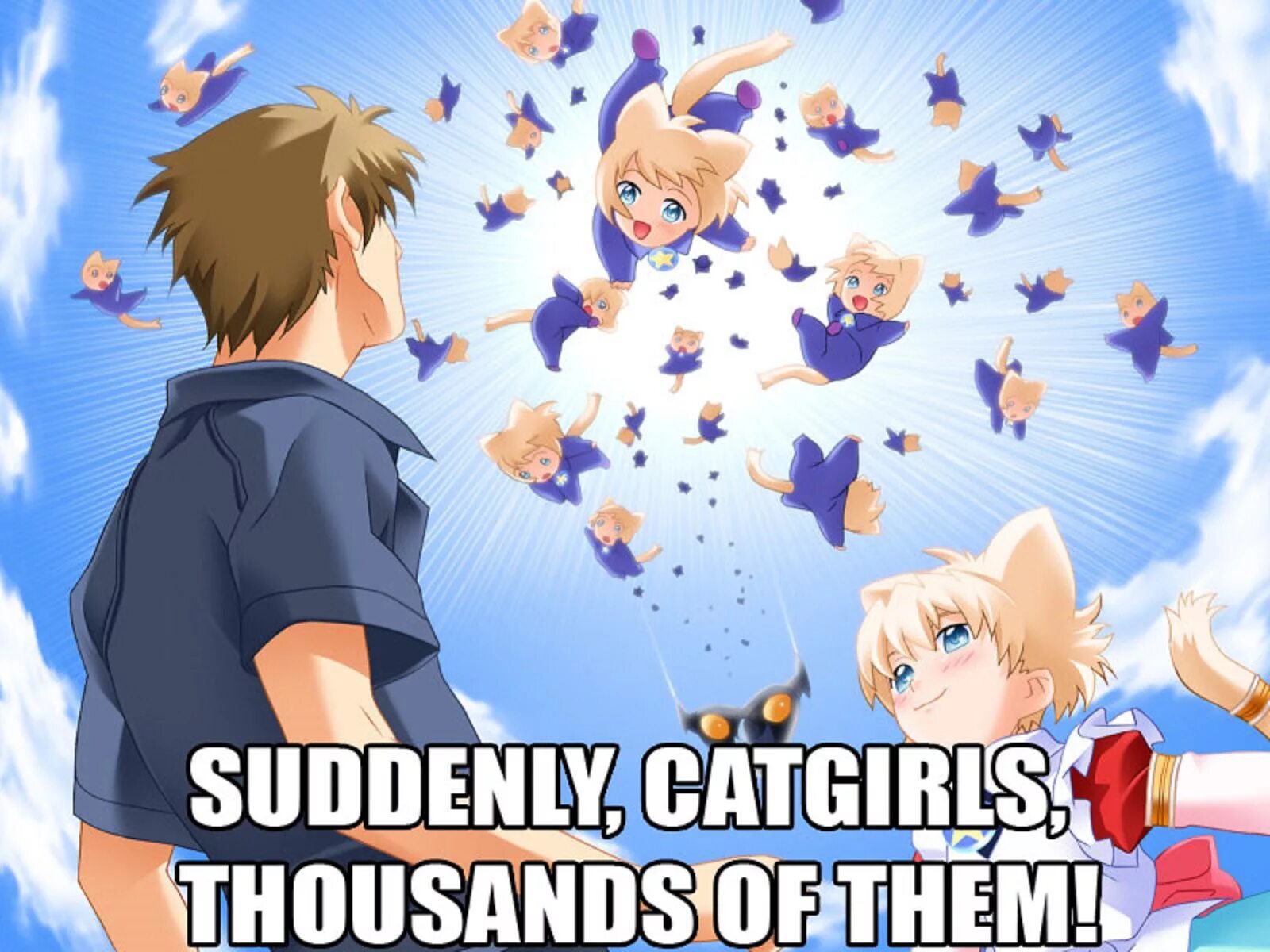 Suddenly картинка. Suddenly catgirls, Thousands of them. Happen suddenly.