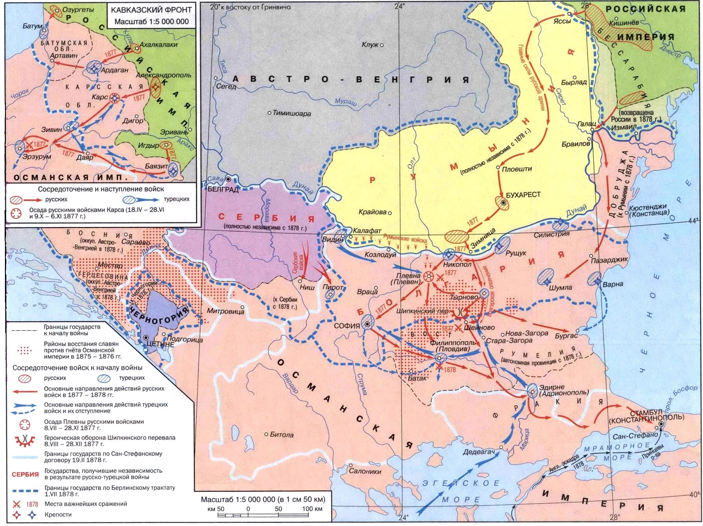 Фронты русско турецкой войны 1877 1878