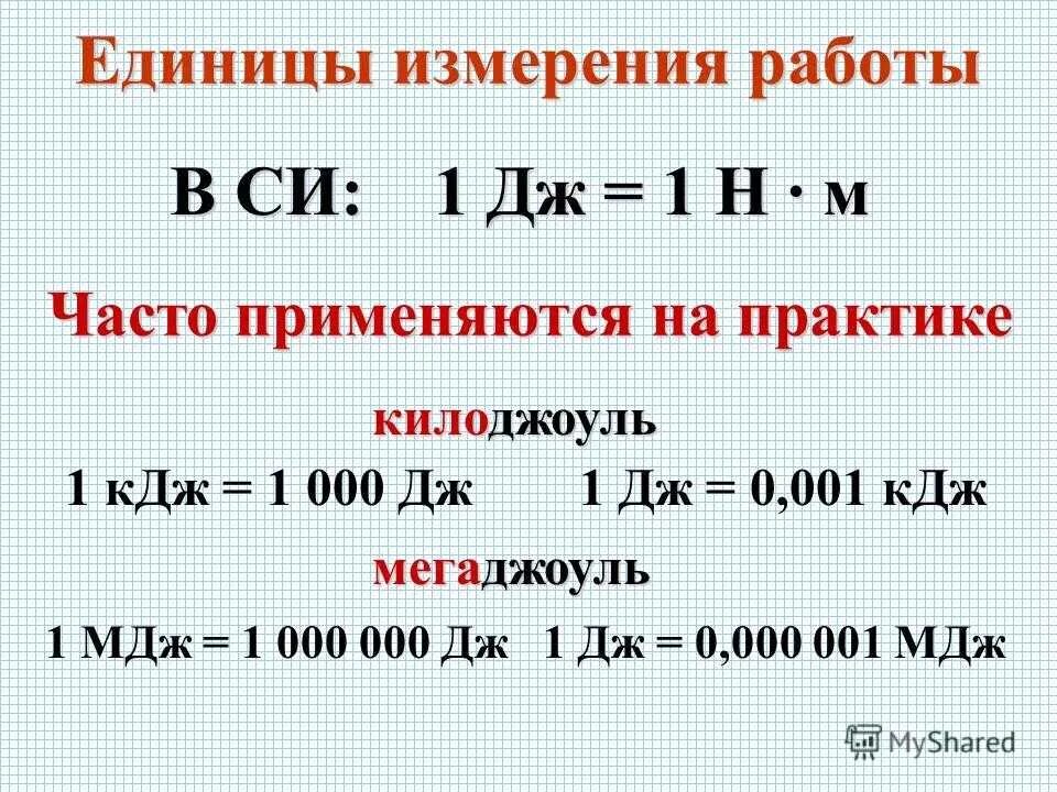 Джоуль единица измерения энергии. Единица измерения работы. Механическая работа единица измерения. Работа физика единица измерения.