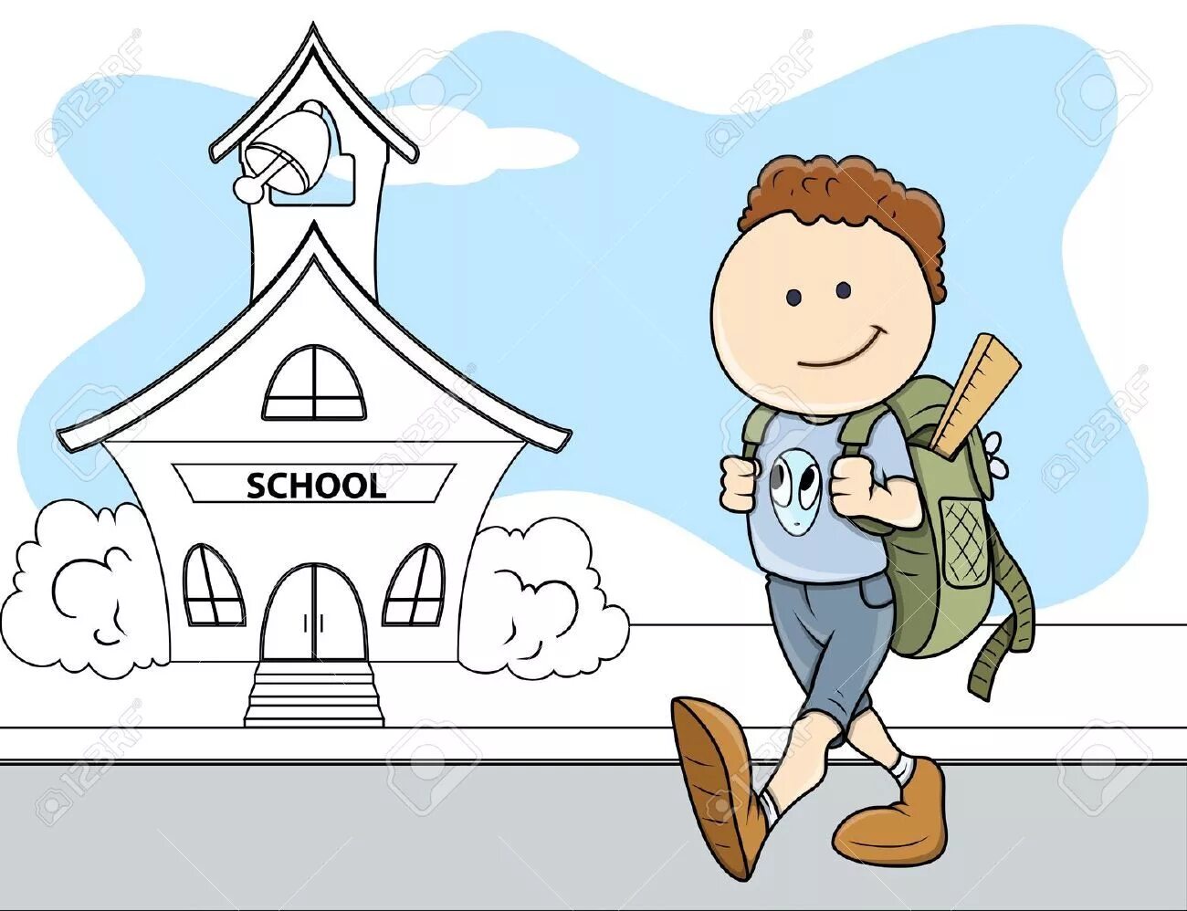 She has gone to school. Мальчик идет домой. Go to School картина. Мальчик идет домой из школы. Go to School - идти в школу.