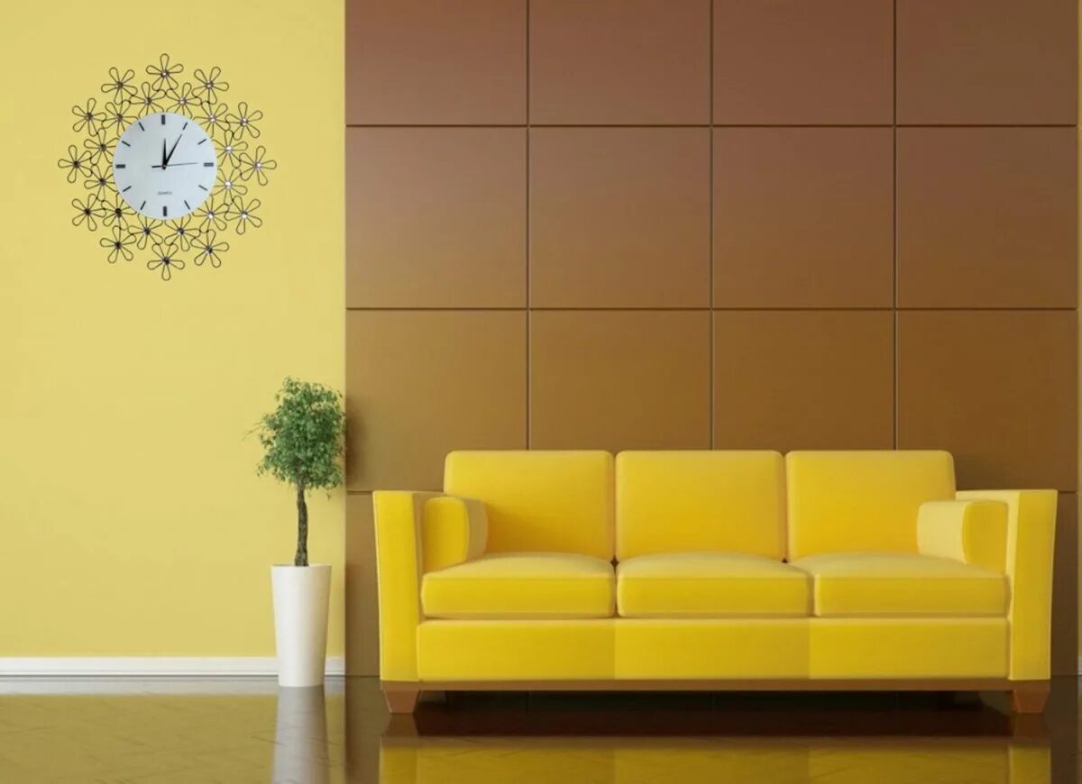 Желтый диван. Желтый интерьер. Диван в интерьере. Желтый дизайнерский диван. Горчичные обои