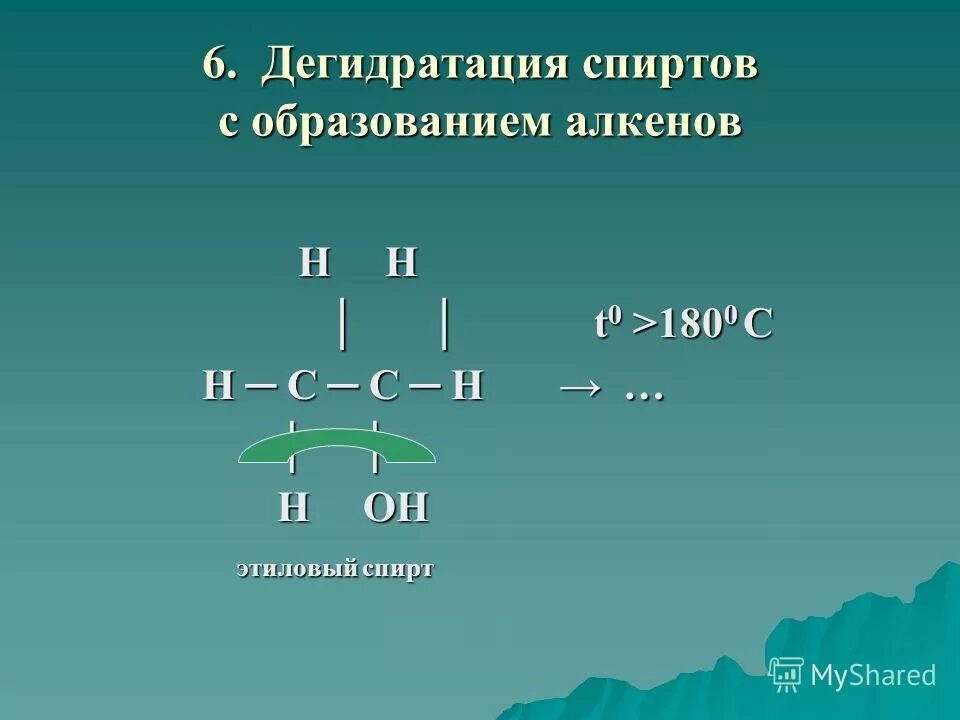 Гидролиз одноатомных спиртов. Дегидратация одноатомных спиртов. Дегидратация предельного одноатомного спирта. Образование спиртов.