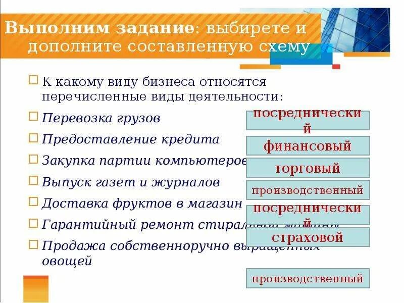 Перевозка грузов предоставление кредита. Виды деятельности бизнеса. Предоставление кредита какой вид бизнеса. К видам бизнеса относятся:. Вид деятельности к какому виду бизнеса относится.