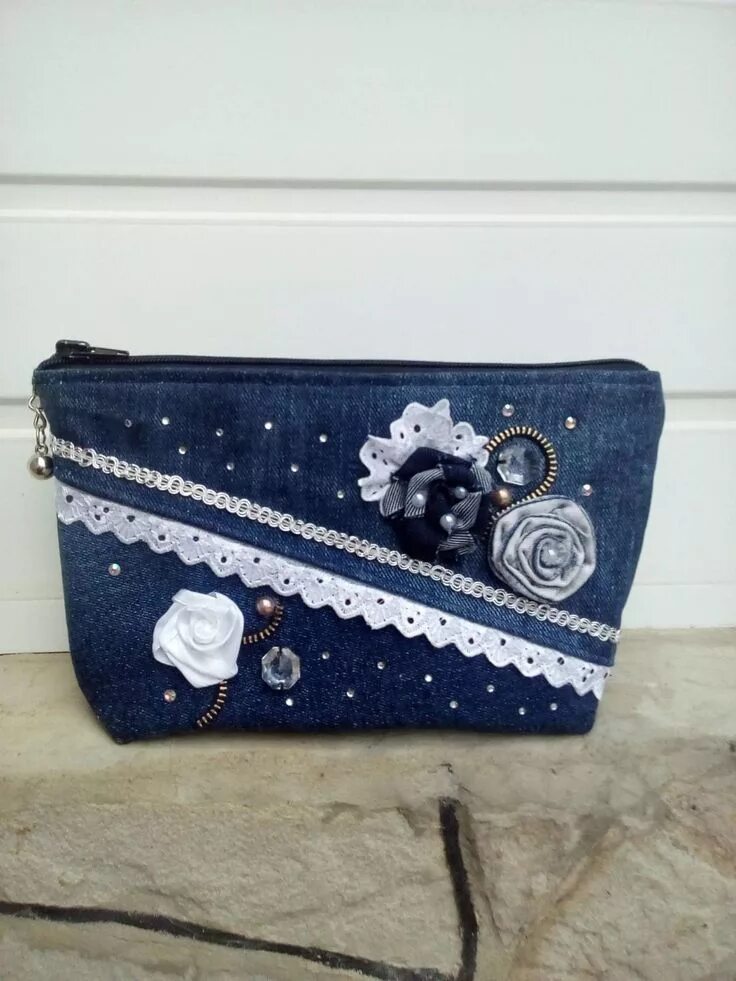 Косметички из джинсы своими руками фото PDF Pattern: Dotti Denim Pouch Etsy