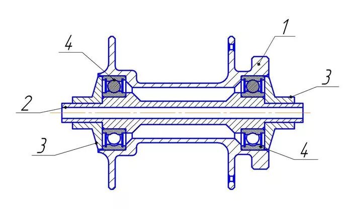 Чертеж втулки переднего колеса велосипеда. Втулка заднего колеса на промподшипниках. Втулка заднего колеса велосипеда чертеж. Велосипедная втулка переднего колеса чертеж. Ступица заднего колеса велосипеда
