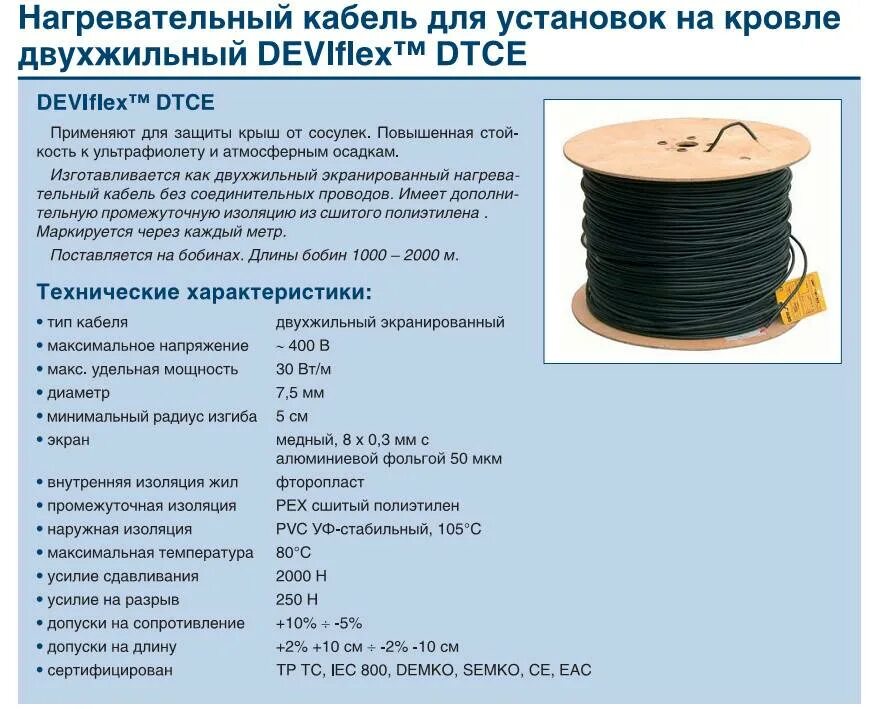 Нагревательный кабель характеристики