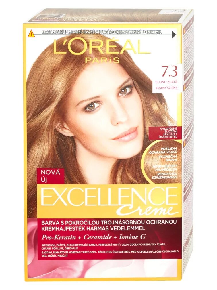 Лореаль золотистый. Loreal Excellence 7.3. Лореаль экселанс 03. Лореаль экселанс 7. Лореаль 7.3 золотой русый.