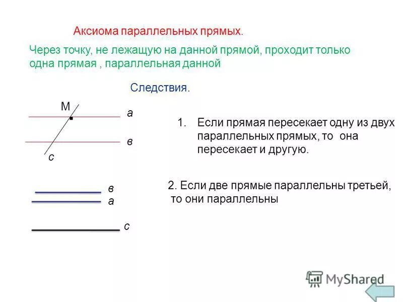 Три параллельных длинных прямых