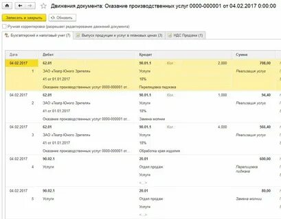 1с готовая продукция