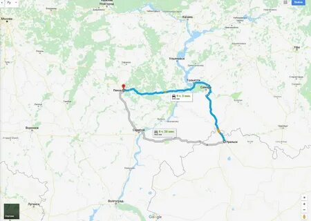 Казань пенза расстояние на машине км