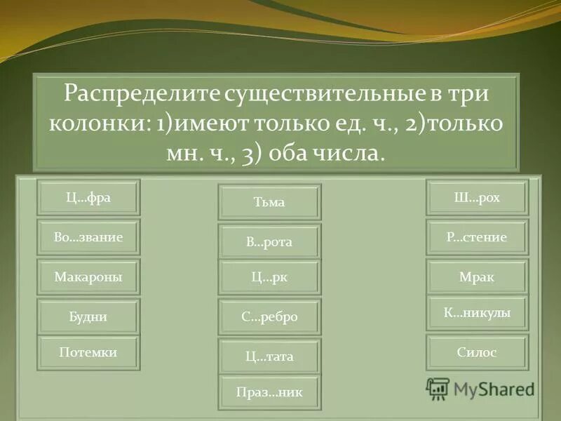 Распределите существительные на три группы. Существительное которое имеет оба числа. Оба во множественном числе. Имена существительные которые имеют оба числа. Оба числа русский язык.