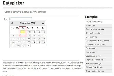 Input datepicker