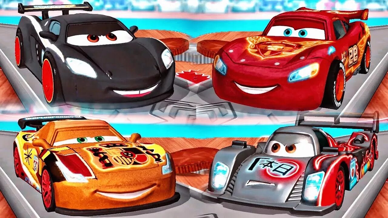 Неоновый молния Маккуин. Disney Рixar cars Lightning MCQUEEN LCE Racers all 9 tracks l cars Daredevil Garage. Disney Pixar cars Daredevil Garage all Episodes.
