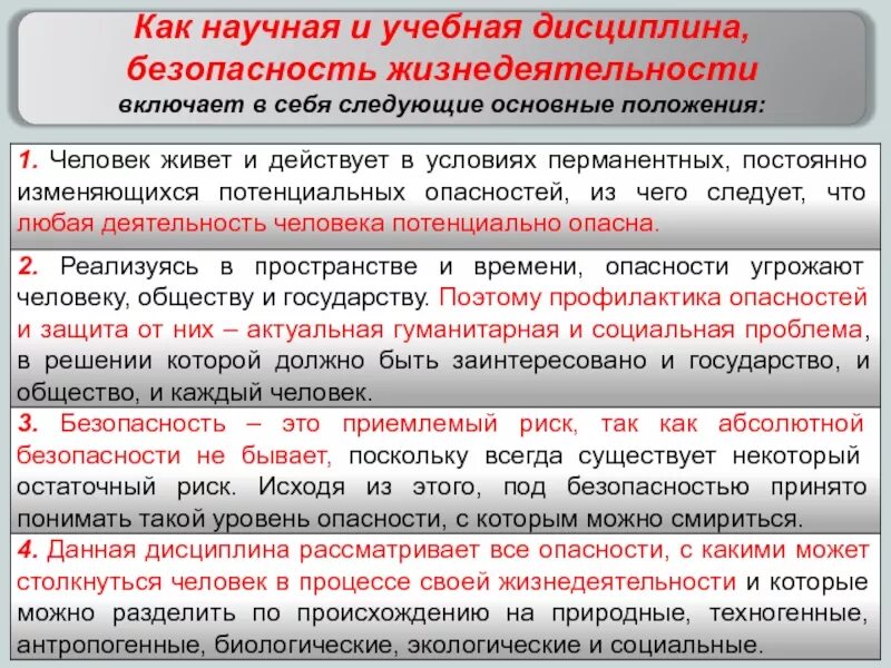 Почему вопросы безопасности. Основные положения БЖД. Основные положения безопасность жизнедеятельности. Основные положения дисциплины БЖД. БЖД как научная дисциплина.