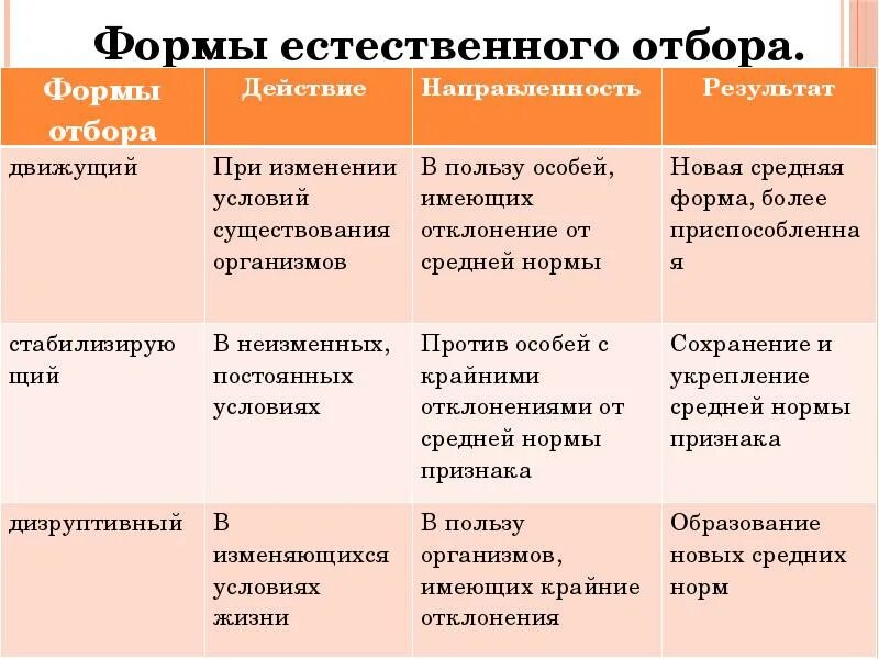 Естественный отбор характеристика и примеры. Формы естественного отбора характеристика примеры. 3 Формы естественного отбора таблица. Основные формы естественного отбора кратко. Характеристика форм естественного отбора кратко.