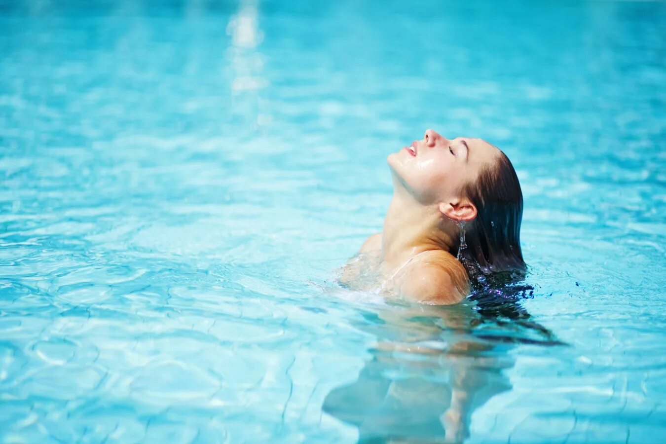 Near the swimming pool