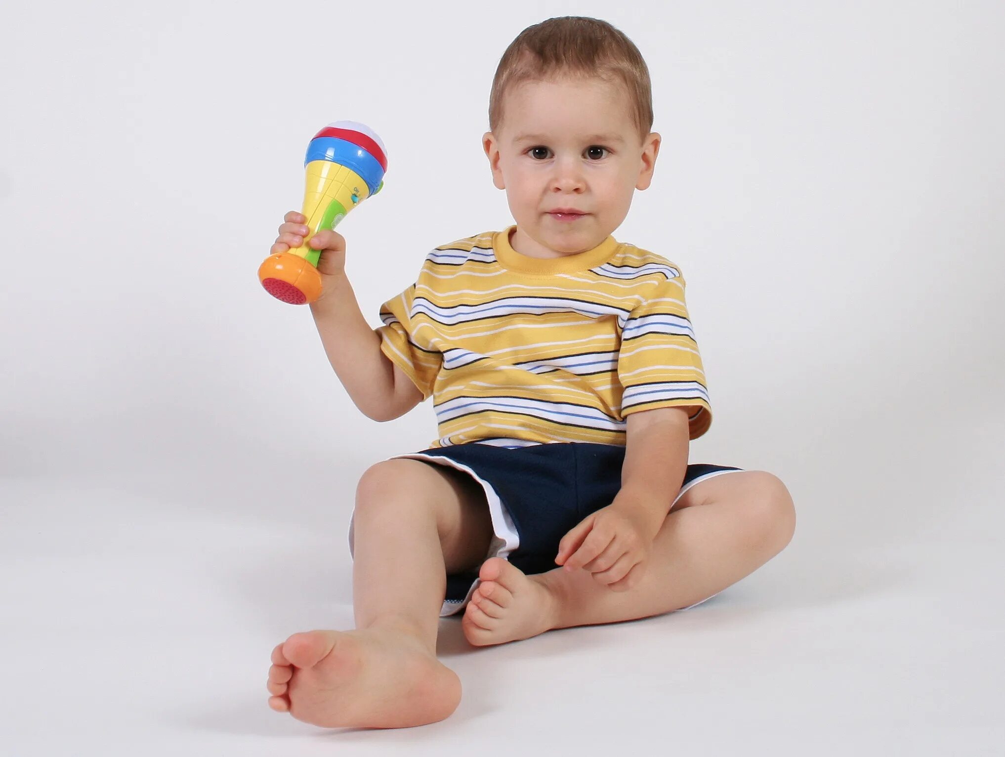 Playing with the little toy