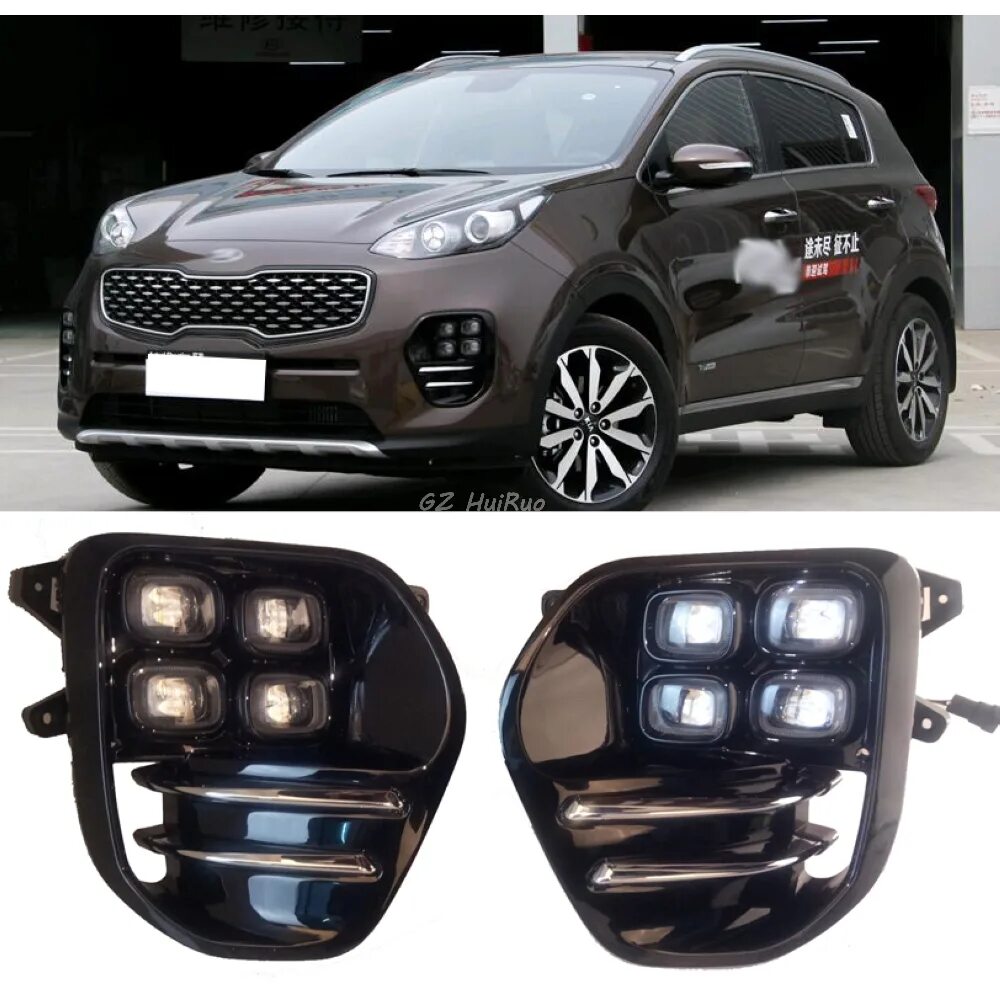 Kia sportage противотуманные фары. Led ПТФ Kia Sportage 4. Диодные ПТФ Kia Sportage. Светодиодные противотуманные фары кия Спортаж. Кия Спортейдж 2016 противотуманки.